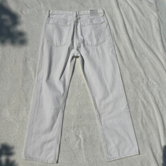AGOLDE 90's Pinch Waist High Rise Straight Jeans Porcelain White Sz 31 NWT $200 - Picture 3 of 14